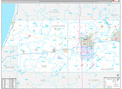 Kalamazoo-Portage Metro Area Wall Map Premium Style 2026